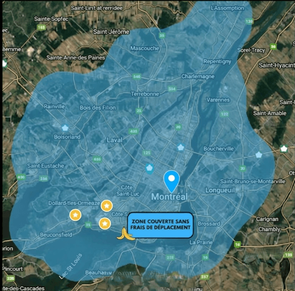 Carte des zones couvertes Nova Hottes Expert